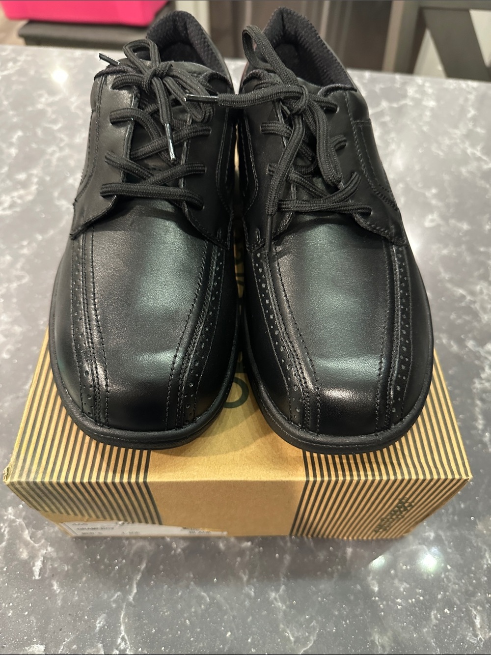 Men's Black Leather Lace-Up orthopedic Shoes 9.5 wide